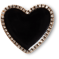 Crocs|Black Heart with Gold Outline Jibbitz™ charms