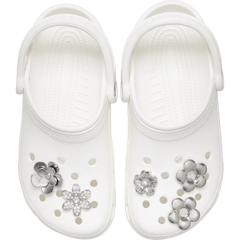 Crocs|Monochrome Slvr Flwrs 5 Pack Jibbitz™ charms