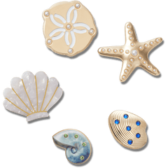 Crocs|Gold Seashell 5 Pack Jibbitz™ charms