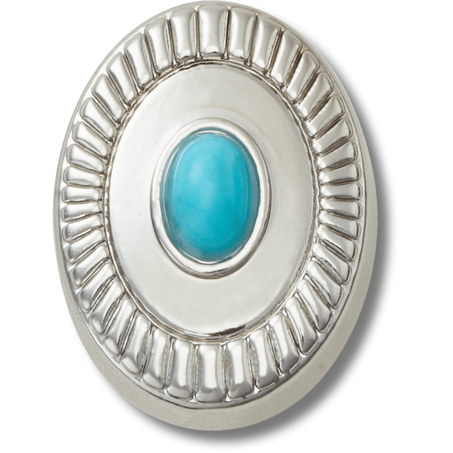 Crocs|Silver Turquoise Emblem Jibbitz™ charms