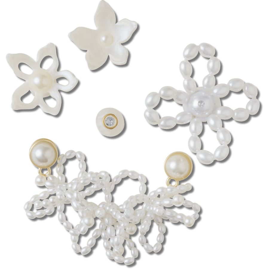 Crocs|White Pearl Beaded 5 Pack Jibbitz™ charms