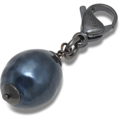 Crocs|Silver Black SMT Pearl Charm Jibbitz charm