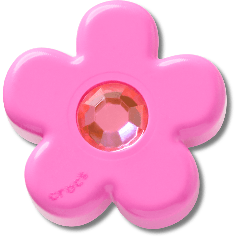 Crocs|Bright Pink Flower With Gem Jibbitz™ charms