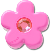 Crocs|Bright Pink Flower With Gem Jibbitz™ charms