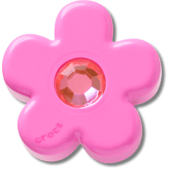 Crocs|Bright Pink Flower With Gem Jibbitz™ charms
