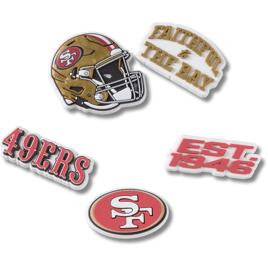 Crocs|NFL San Francisco 49ers 5 Pack Jibbitz Shoe Charm