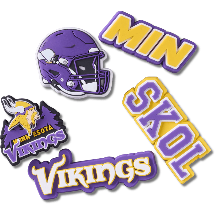 Crocs|NFL Minnesota Vikings 5 Pack Jibbitz Shoe Charm