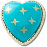 Crocs|Turquoise and Gold Heart Jibbitz™ charms