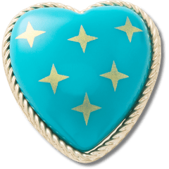 Crocs|Turquoise and Gold Heart Jibbitz™ charms