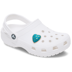 Crocs|Turquoise and Gold Heart Jibbitz™ charms
