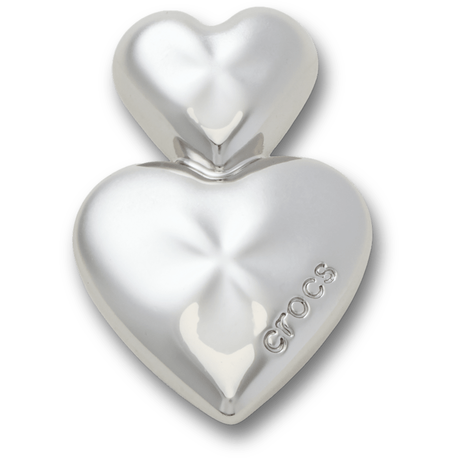 Crocs|Silver Double Heart Jibbitz™ charms