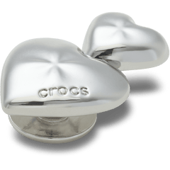 Crocs|Silver Double Heart Jibbitz™ charms