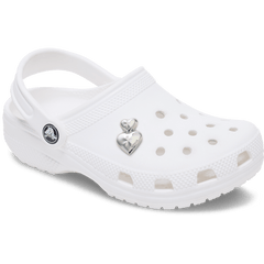 Crocs|Silver Double Heart Jibbitz™ charms