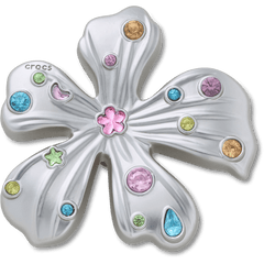 Crocs|Silver Meta Gem Flower Jibbitz™ charms