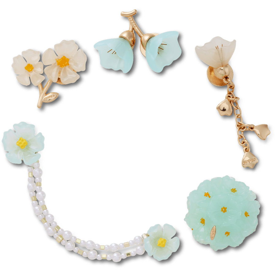 Crocs|Blue Dainty Floral 5 Pack Jibbitz™ charms
