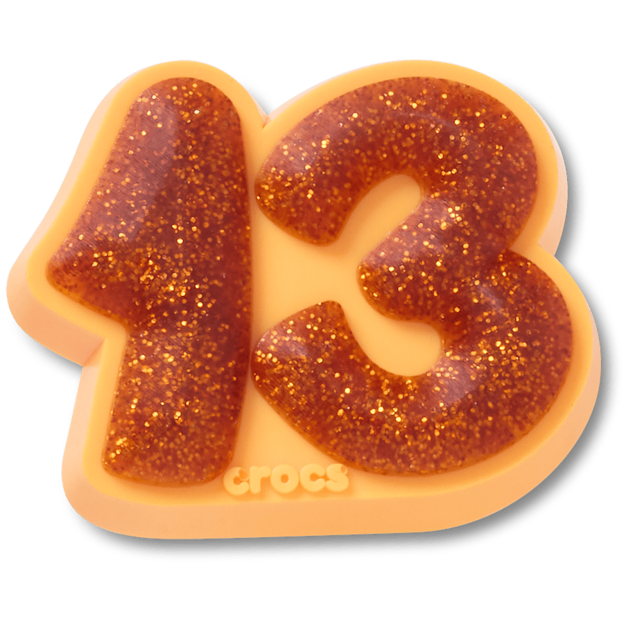 Crocs|Orange Sparkly Number 13 Jibbitz™ charms