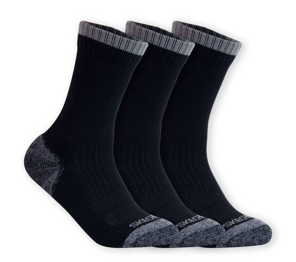 3 Pack Half Terry Work Crew Socks | Skechers US