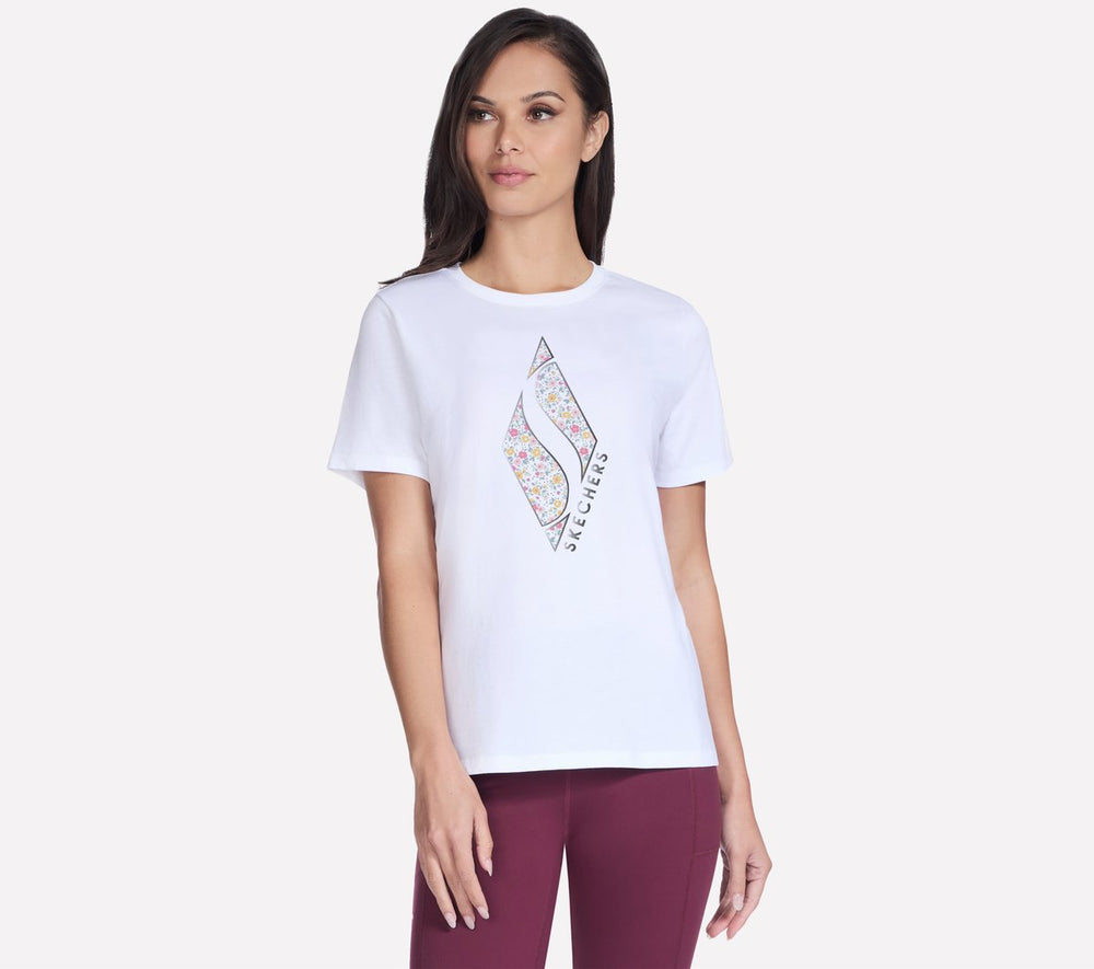Floral Diamond Short Sleeve Tee | Skechers outlet