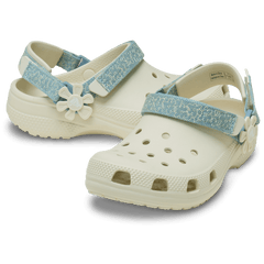 Crocs|Kids’ Classic Denim Flower Adjustable Backstrap Clog