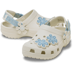 Crocs|Toddler Classic Denim Flower Adjustable Backstrap Clog