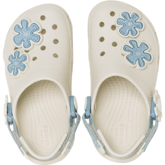 Crocs|Toddler Classic Denim Flower Adjustable Backstrap Clog