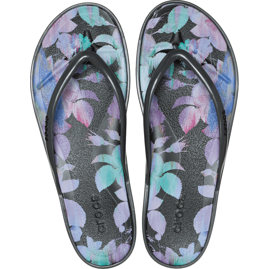 Crocs|Miami Round Toe Dark Floral Flip
