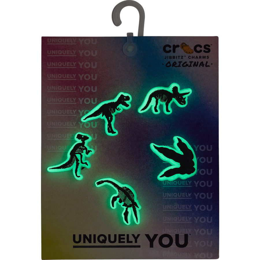 Crocs|Glow In The Dark Dino 5 Pack Jibbitz Shoe Charm