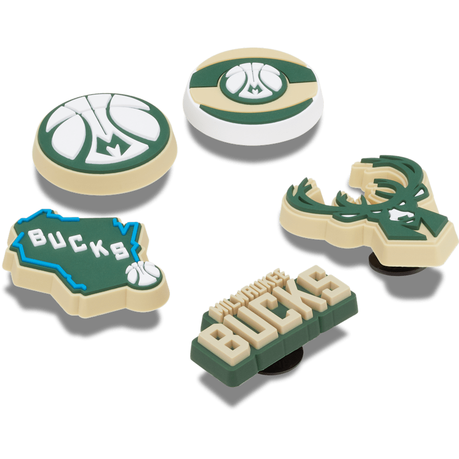 Crocs|NBA Milwaukee Bucks 5 Pack Jibbitz™ charms