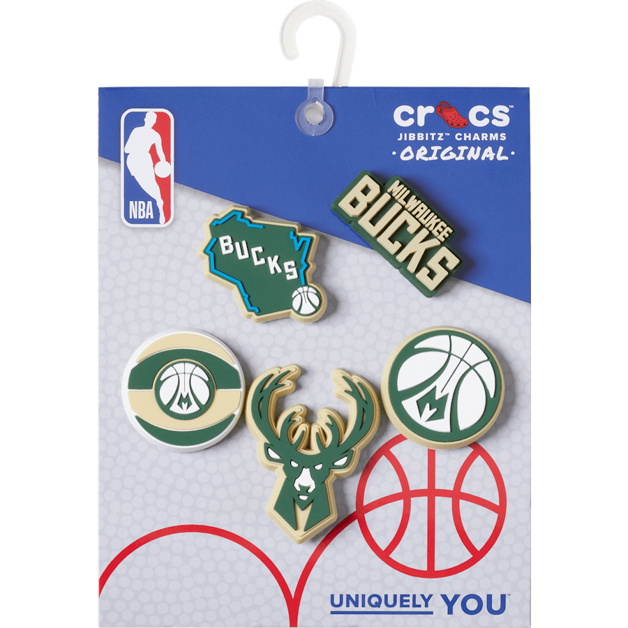 Crocs|NBA Milwaukee Bucks 5 Pack Jibbitz™ charms