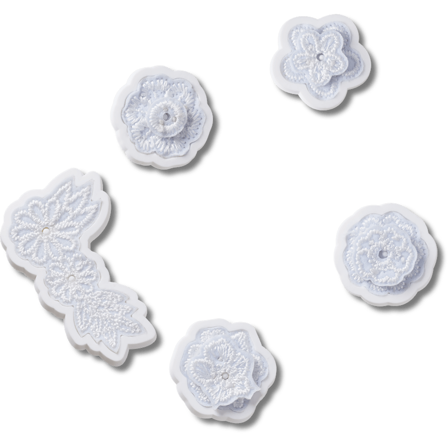 Crocs|White Elegant Floral 5 Pack Jibbitz™ charms