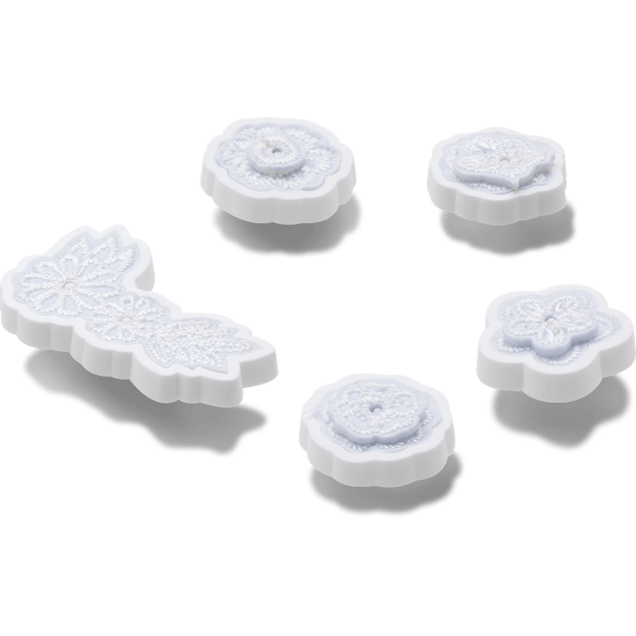 Crocs|White Elegant Floral 5 Pack Jibbitz™ charms
