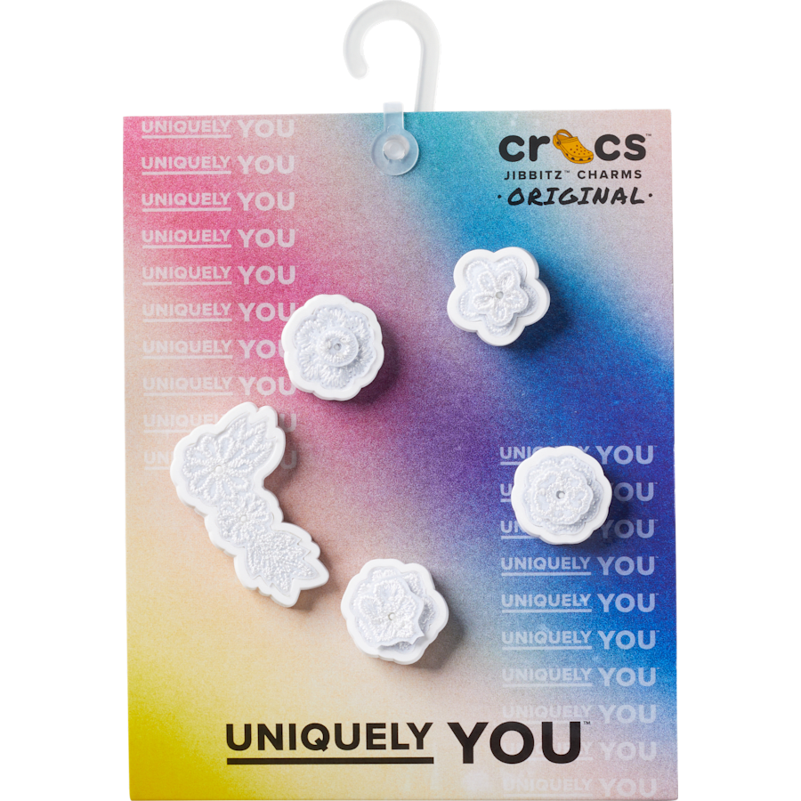 Crocs|White Elegant Floral 5 Pack Jibbitz™ charms
