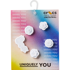 Crocs|White Elegant Floral 5 Pack Jibbitz™ charms