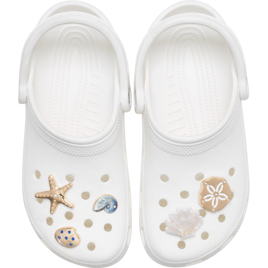 Crocs|Gold Seashell 5 Pack Jibbitz™ charms