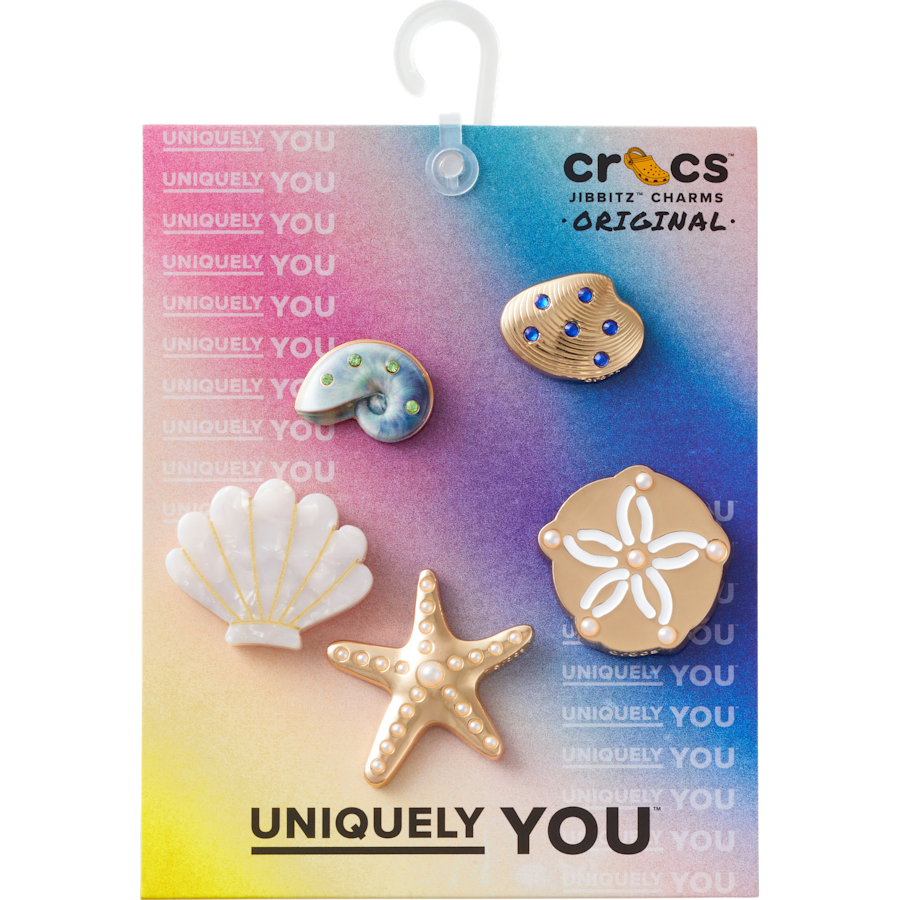 Crocs|Gold Seashell 5 Pack Jibbitz™ charms