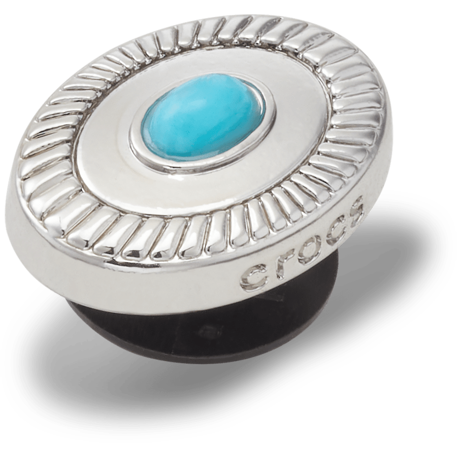 Crocs|Silver Turquoise Emblem Jibbitz™ charms