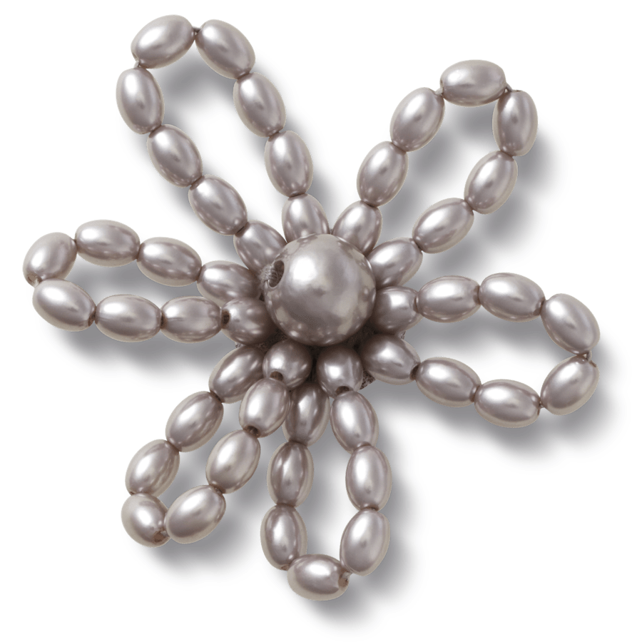 Crocs|Grey Pearl Beaded Daisy Jibbitz™ charms