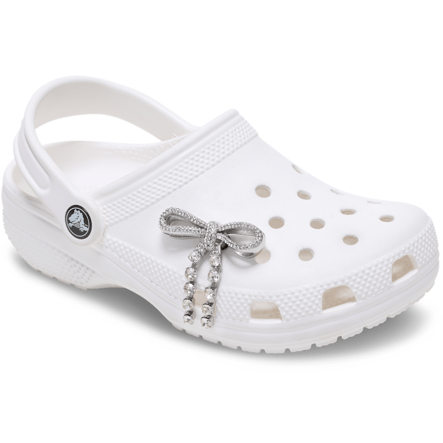 Crocs|Silver Gem Bow Jibbitz™ charms