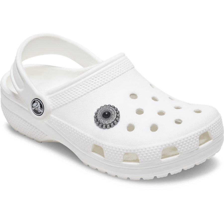 Crocs|Silver and Black Emblem Jibbitz™ charms