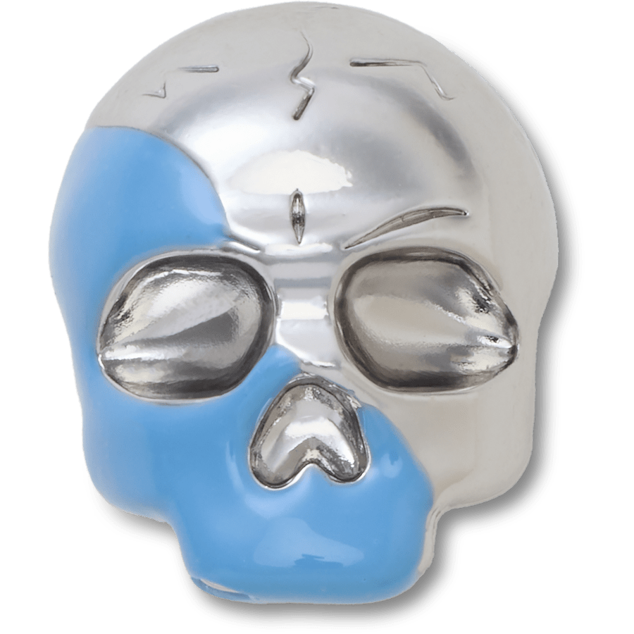 Crocs|Silver and Blue Enamel Skull Jibbitz™ charms