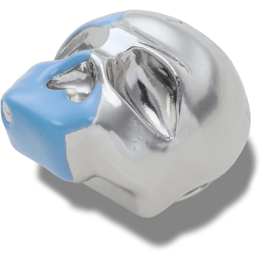 Crocs|Silver and Blue Enamel Skull Jibbitz™ charms