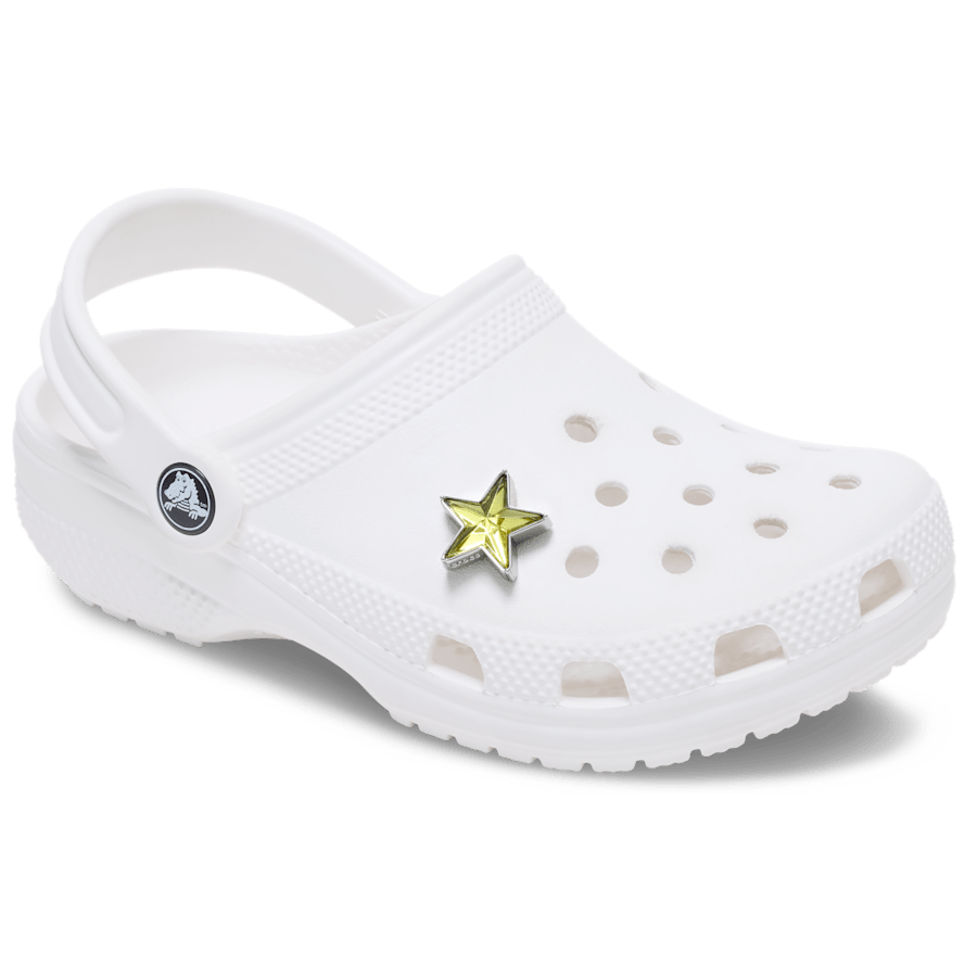 Crocs|Silver and Green SMT Gem Star Jibbitz™ charms