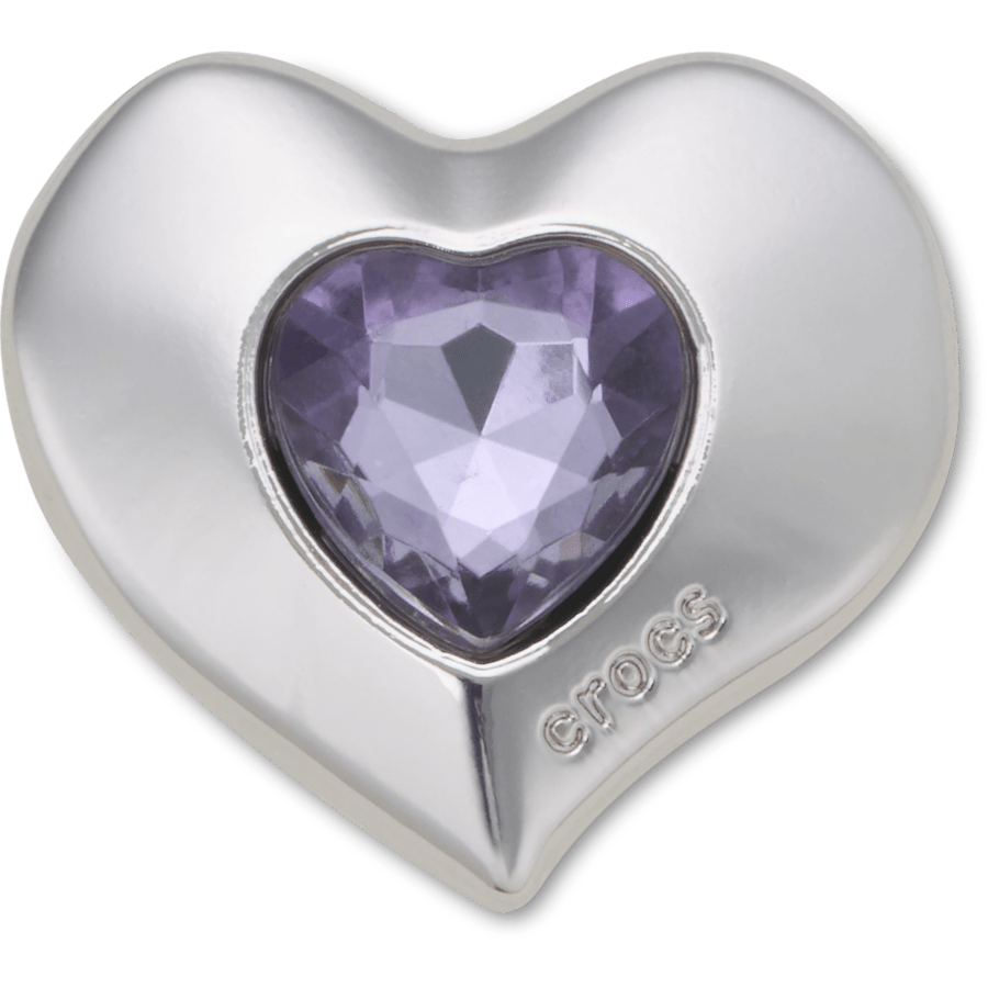 Crocs|SilverandPurple SMT Gem Heart Jibbitz™ charms
