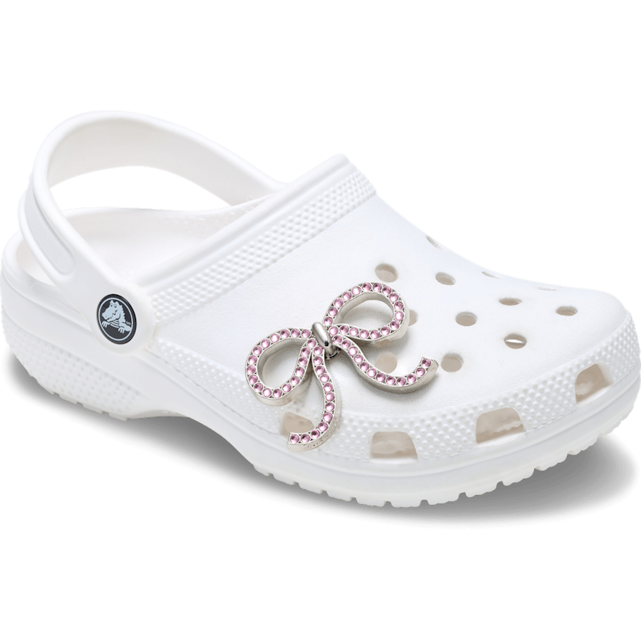 Crocs|Pink Glittery Bow Jibbitz™ charms