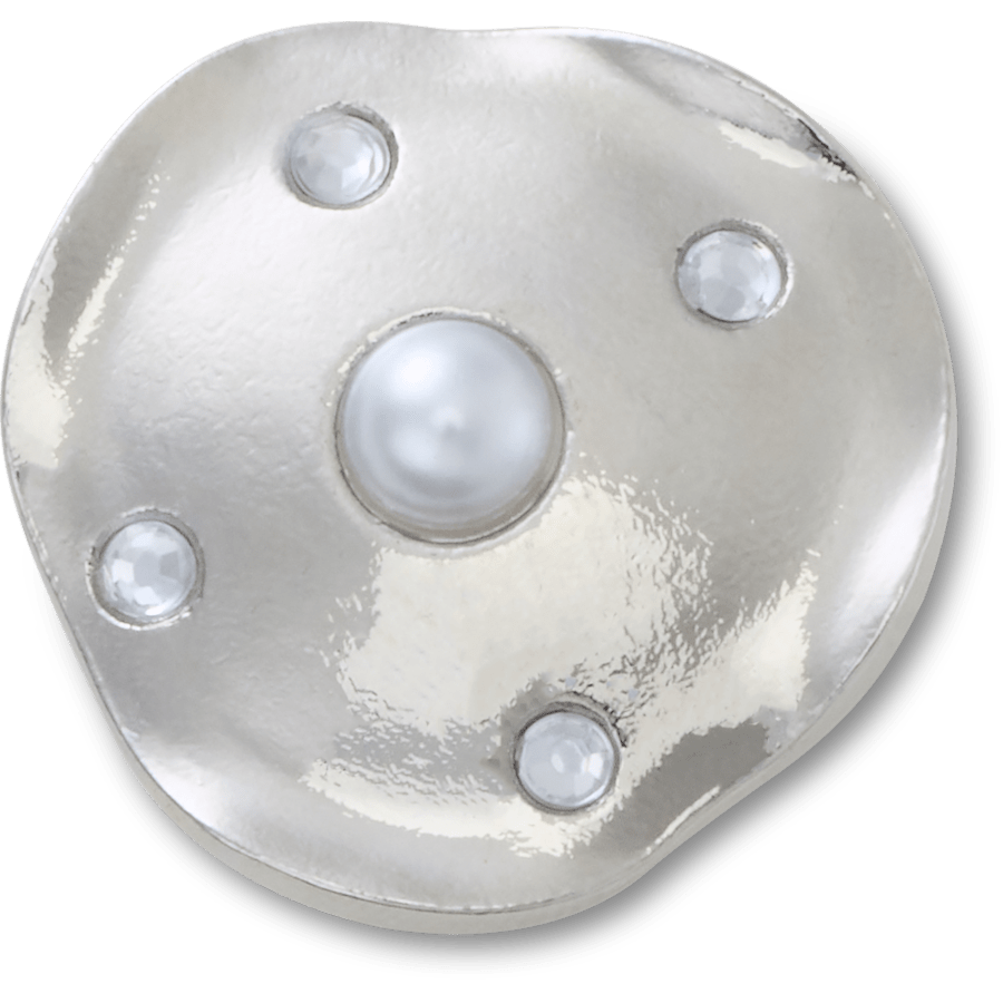 Crocs|Silver and Pearl Disc Jibbitz™ charms