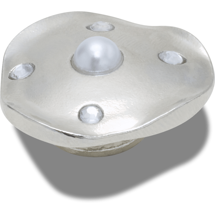 Crocs|Silver and Pearl Disc Jibbitz™ charms