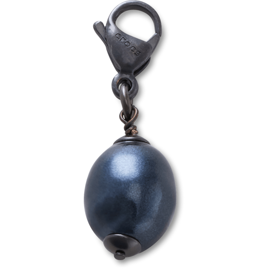 Crocs|Silver Black SMT Pearl Charm Jibbitz charm