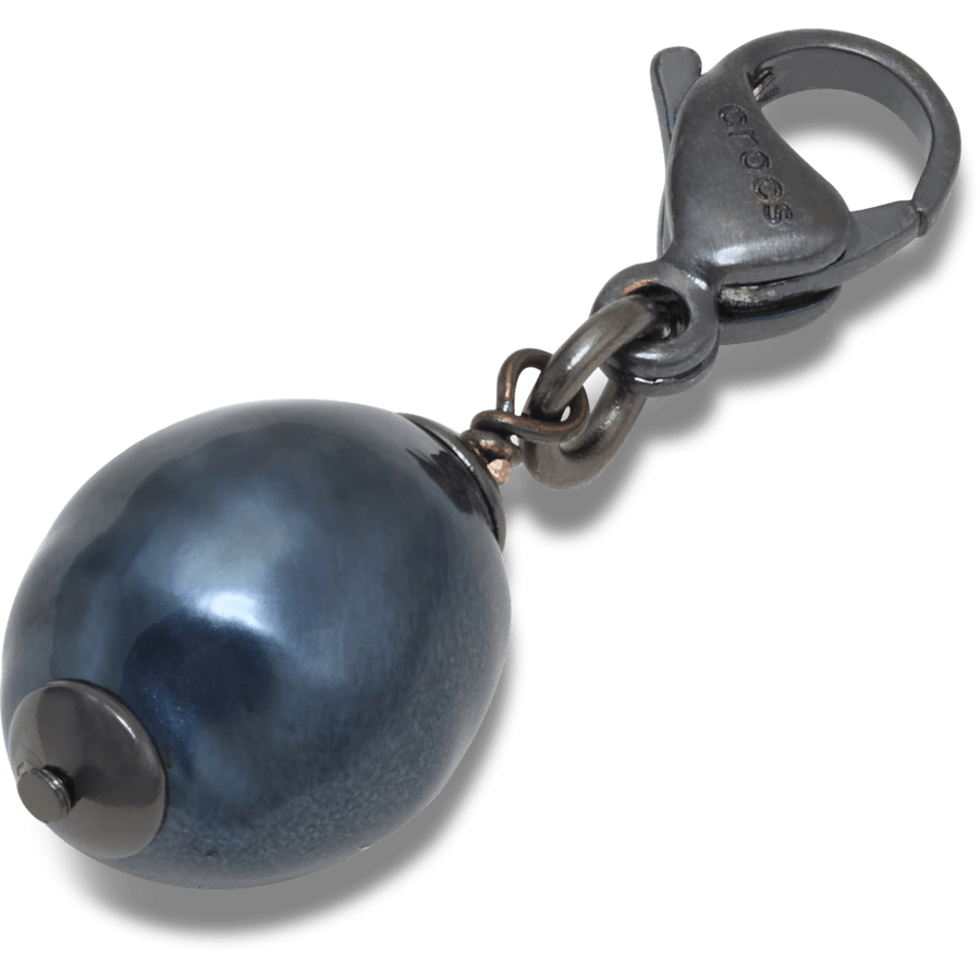 Crocs|Silver Black SMT Pearl Charm Jibbitz charm