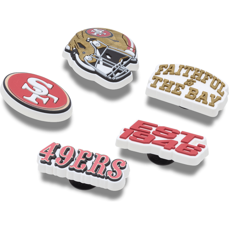 Crocs|NFL San Francisco 49ers 5 Pack Jibbitz Shoe Charm