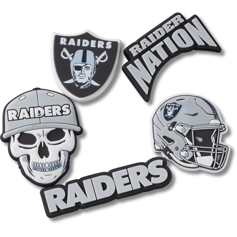 Crocs|NFL Las Vegas Raiders 5 Pack Jibbitz Shoe Charm